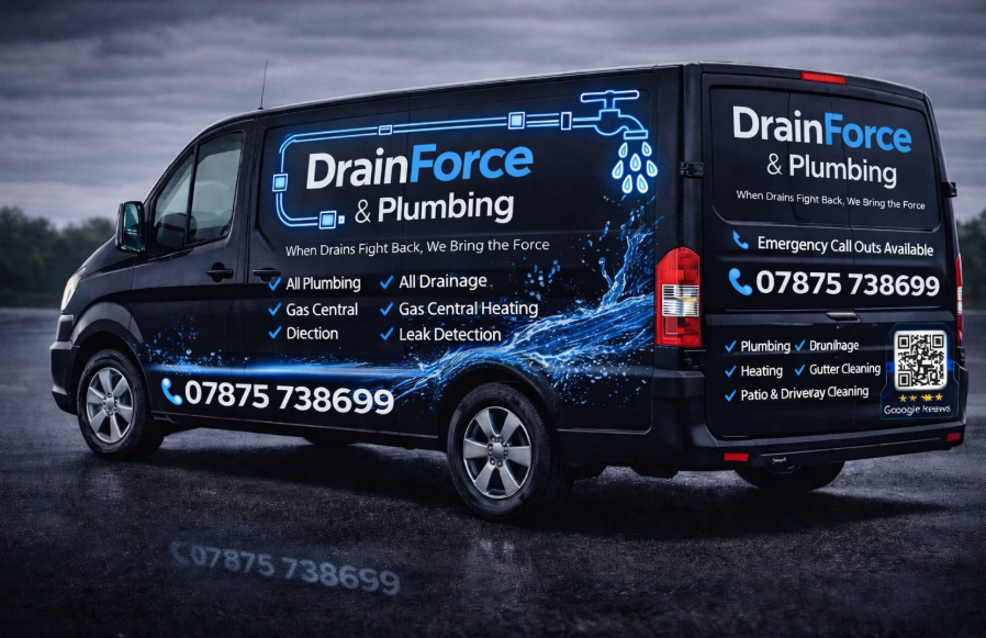 Drain Force & Plumbing branded service van